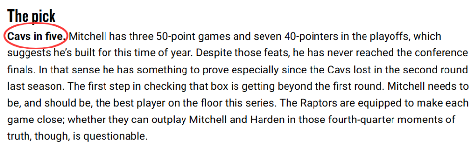 官网预测骑士4-1淘汰猛龙!哈登米切尔状态成关键 防守面临新挑战